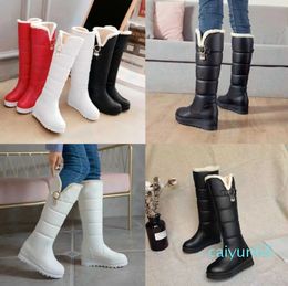 quality Boots That Increase Height in Winter Women's White Long Thick Soled Cotton Versatile Slimming Snow Warm Shoes