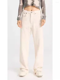 Women's Pants Trimmings Jeans 2023 Autumn High Waist Zipper Straight Female Fashion Solid Colour Denim Long