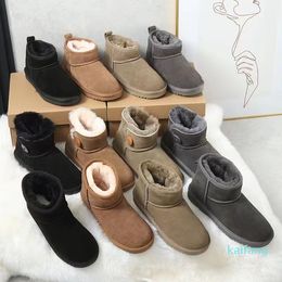 Designer Australia Platform Boots Scuffs Wool Shoes Sheepskin Fur Real Leather Classic Brand