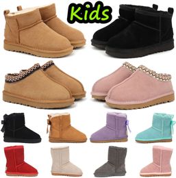 Kids Boots Kid Tasman Slippers Australia Children Snow Boot Winter Toddler Classic Ultra Mini Boys Booties Child Fur kid for Girls Baby with Bows ku1gh