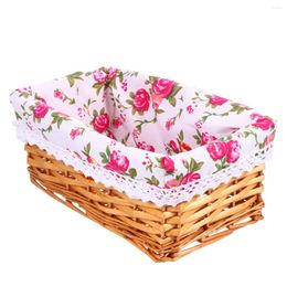Dinnerware Sets Picnic Basket Storage Gift Baskets Convenient Woven Wicker Handmade Flower