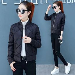 Women's Trench Coats 2023Autumn/Winter Quilted Cotton-padded Jacket Coat Zipper Long Sleeve Short
