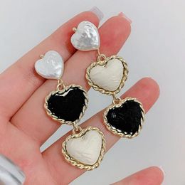 Stud Earrings MWSONYA 2023 Trend Luxurious Love Heart Drop For Women Square Korea Style Fashion Pendientes Jewellery Gift