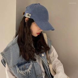 Ball Caps Women Long Brim Baseball Hat Cotton Outdoor Sun Visors Solid Color Adjustable Peaked Cap Fashion Casual Girl Bonnet Casquette