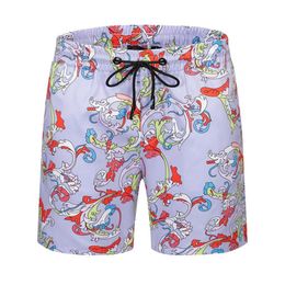 Cotton Linen Men's Summer Swimwear shorts Casual Loose Mid Red Printed Straight Pants Trousers Plus Size beach shorts2734