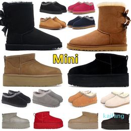 Designer Ultra Mini Boots Tasman slippers Classic Platform Short Women Men Fur Sheepskin