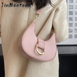 Evening Bags Pink Saddle Crossbody for Women Spring Luxury Designer Trend Leather Mini Simple Solid Handbags and Purses Purple 231026