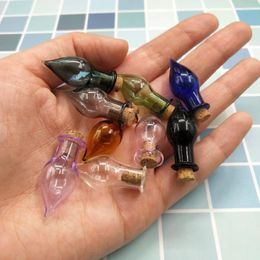 Bottles 5pcs/lot Tiny Rain Drop Mix 9 Color Small Glass Jars With Cork Diy Necklace Pendant Bottle Jar For Home Decor