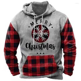 Men's Hoodies Christmas Hooded Sweatshirt For Men Vintage Hoodie Autumn And Winter Casual Long Sleeve Daily Tops Male Oversized Pullover