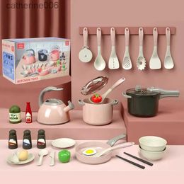 Kitchens Play Food Kids Play Kitchen Set Pretend Play Cooking Toys Set Kitchen Toys Playset For Toddlers Toy Pots And Pans For Kids KitchenL231026