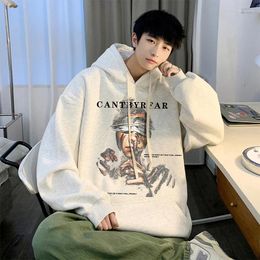 Men's Hoodies American Ins Brand Printing Loose Oversized Man Tops Fashion Casual Hoody Harajuku Streetwear Pullovers 2023