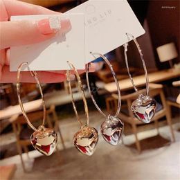 Hoop Earrings Repeated Use Circle Fashionable Peach Heart Ring Collocation Fashion Hollow