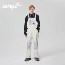 Skiing BIB Pants COPOZZ Men Women Ski Pants Windproof Waterproof Bib Overalls Trousers Winter Warm Outdoor Sports Snowboard Skiing Clothing 231025