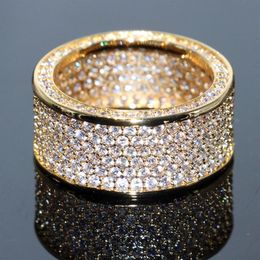 Stunning Brand Desgin High Quality Luxury Jewellery 925 Sterling Silver&Yellow Gold Filled Pave Enternity Topaz CZ Diamond Circle Ba3172