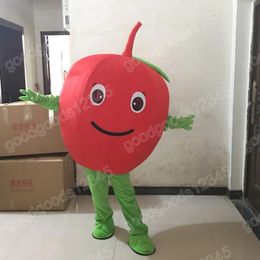 2024 Adult Size Red Apple Mascot Costumes Halloween Fancy Party Dress Cartoon Character Carnival Xmas Advertising Birthday Party Costume Unisex Outfit