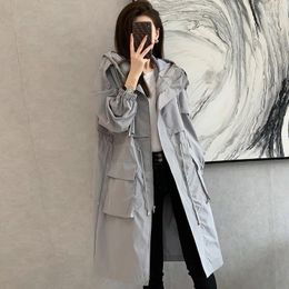 Women's Trench Coats SuperAen Long Coat Autumn 2023 Loose Boyfriend Style And Jackets Women