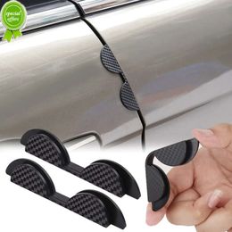 New 4pcs Car Door Edge Corner Guard Scratch Protector Trims Carbon Fiber Style Car Door Anti-collision Strips Black Car Accessories