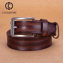 Belts Men Belt Full Grain Genuine Leather High Quality Fashion Vintage Jeans Male Cow for Pin Buckle StrAP TM108 YQ231026