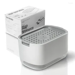 Liquid Soap Dispenser Dish Pump With Sponge Holder Dishwashing Kitchen Gadgets Sink Countertop Organizer Bottles