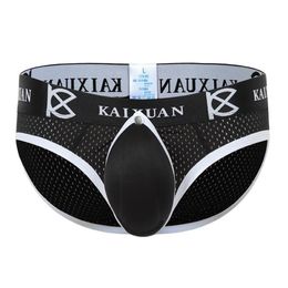 Men Briefs Male Gay Penis Pouch Underwear Back Open Front Removable Jockstraps Men's Enlarge Sexy Enhancing Sponge Cup Pad Un300S