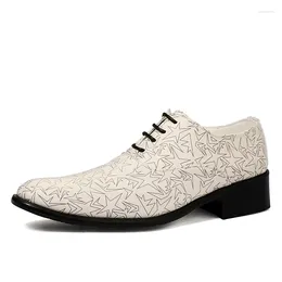 Dress Shoes Office Men Floral Pattern Leather Luxury Fashion Groom Wedding Oxford