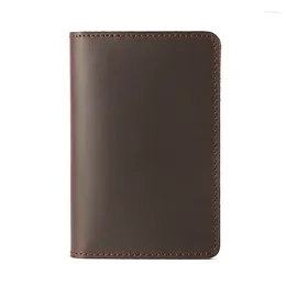 Card Holders 2023 Holder Wallet Men Women Bank Cardholder Case Vintage Genuine Leather Handmade Passport Organizer Purse