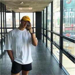 Brand Plain Gym Clothing Fitness Mens Oversized T Shirt Outdoor Hip Hop Streetwear Loose Half Sleeve T-shirt Bodybuilding Tshirt 22820