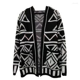 Men's Sweaters E-BAIHUI High Street Male Sweater Casual Vintage Slim Men Hooded Cardigan Print Oversize Thick Knitwear Long Sleeve Top