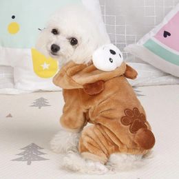 Dog Apparel Brown Bear Clothes For Chihuahua Pet Costume Puppy Hoodies Coat Jacket Pyjamas Ropa De Cachorro Warm