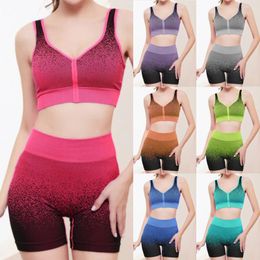 Active Sets Women's Comfortable Shockproof Fitness Running Yoga Tank Top Without Steel Rings Colored Cotton Set Sports Laundry Sexy Lace