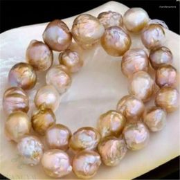 Chains 12-13mm Natural Pink Baroque Pearl Necklace 14K Clasp 18inch