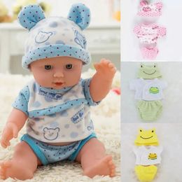 Dolls 30cm Doll clothes coat Change a suit Reborn baby cartoon crystal super soft cloth doll set sweater accessories 231027