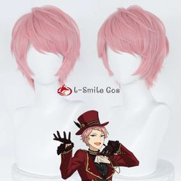 Catsuit Costumes Game Ensemble Stars ES Itsuki Shu Pink Short Cosplay Wigs Heat Resistant Synthetic Hair Halloween Party Anime + Wig Cap