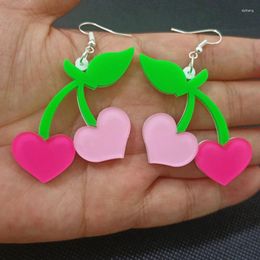 Dangle Earrings KUGUYS Summer Fruit Peach Hearts For Women Acrylic Pink Novelty Cute Fashion Jewelry Accessories