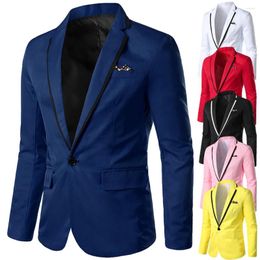 Men's Suits Formal Lapel Suit Coat For Business Men Solid Button Blazer High Quality Casual Slim Fit Wedding Party Coats
