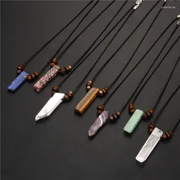 Chains Natural Crystal Necklace Men's Irregular Flat Tube Pendant Clavicle Chain Men And Women Jewellery