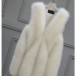 Women's Fur Faux Sleeveless Vneck Waistcoat High Quality Vest Coat Plus Size Women Autumn Winter Jacket Outerwear for V161 231026