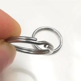 In bulk 50pcs lot Key ring 304 stainless steel round flat bifurcated keychain ring suitable for car Organisation DIY accessories 286K