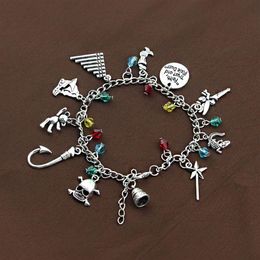 PETER PAN THEMED CHARM BRACELET FAITH TRUST PIXIE DUST PIPE270k