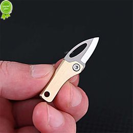 Brass Magnetic Suction Small Knife With Sharp Edge Pocket Portable Keychain Unpacking Express Delivery Tool Mini Folding Knife