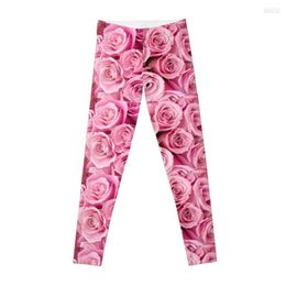 Active Pants Pink Roses Leggings Sports Tennis For Women Women's Push-up Leggins Woman