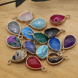 Pendant Necklaces Natural Stone Pendants Gold Plated Rose Quartz Turquoise For Fashion Jewellery Making Diy Women Necklace Earrings Gifts