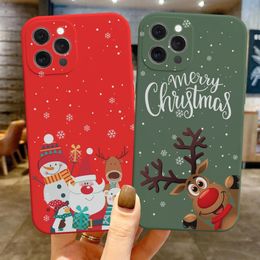 Cell Phone Cases Shockproof matte phone case for iPhone 13 12 11 14 Pro Max 13 Mini 15 Pro Max Plus Happy Christmas Candy Silicone Bumper Cover 231026