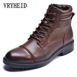 Boots VRYHEID High Quality Men Genuine Leather Autumn Winter Top Shoes Business Casual British Ankle Big Size 7513 231026