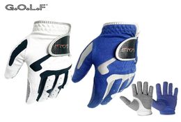 GVOVLVF Mens Golf Glove One Pc Pair 2 Colour Options Improved Grip System Cool Comfortable Blue White Colour left right hand 2208126833154