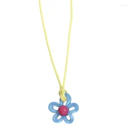 Pendant Necklaces Hollow Flower Necklace Jewellery Acrylic Charm Clavicle Chain Chocker For Women Girl