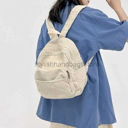 Backpack Style Corduroy Mini ltiple Pockets School Bag ic Solid Colour Shoulder S/M/L Soft Unisex Female Comter Travelstylishhandbagsstore