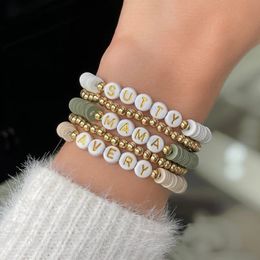 Charm Bracelets Fashion Personalized Initial Letter Bracelet Women Design Name Word For Jewelry Gift 231027