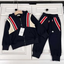 New baby Tracksuits Multi color stitching design Autumn Set for kids Size 90-160 comfort Hooded zippered jacket and pants Oct25