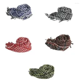 Scarves Tactically Male Lattice Print Scarf Hiphop Turban Multi-purpose Head Wrap Cycling Dustproof Kerchief